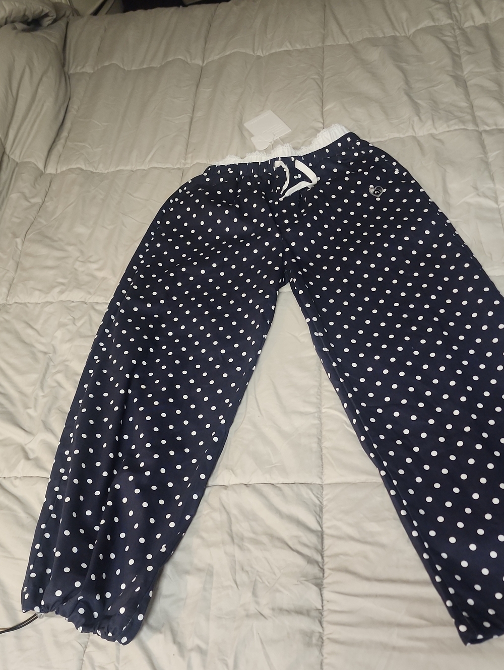 Aelfric Eden Navy Wide-Leg Polka Dot Lounge Pants - Picture 3 of 14